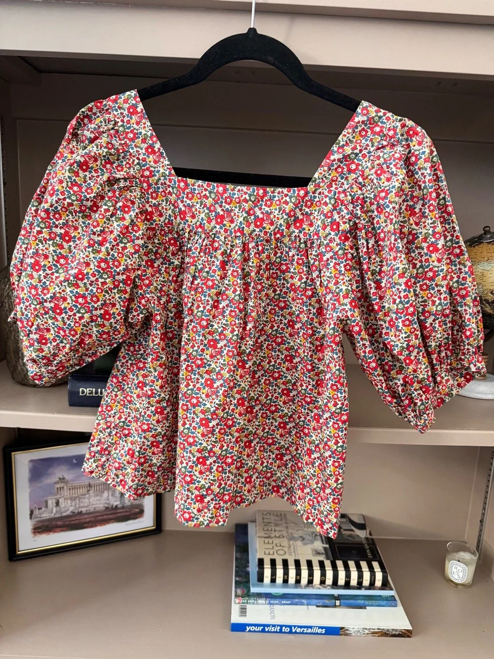 DÔEN x Liberty Skyla Betsy Ann Floral Puff Sleeve Square Neck Top XS